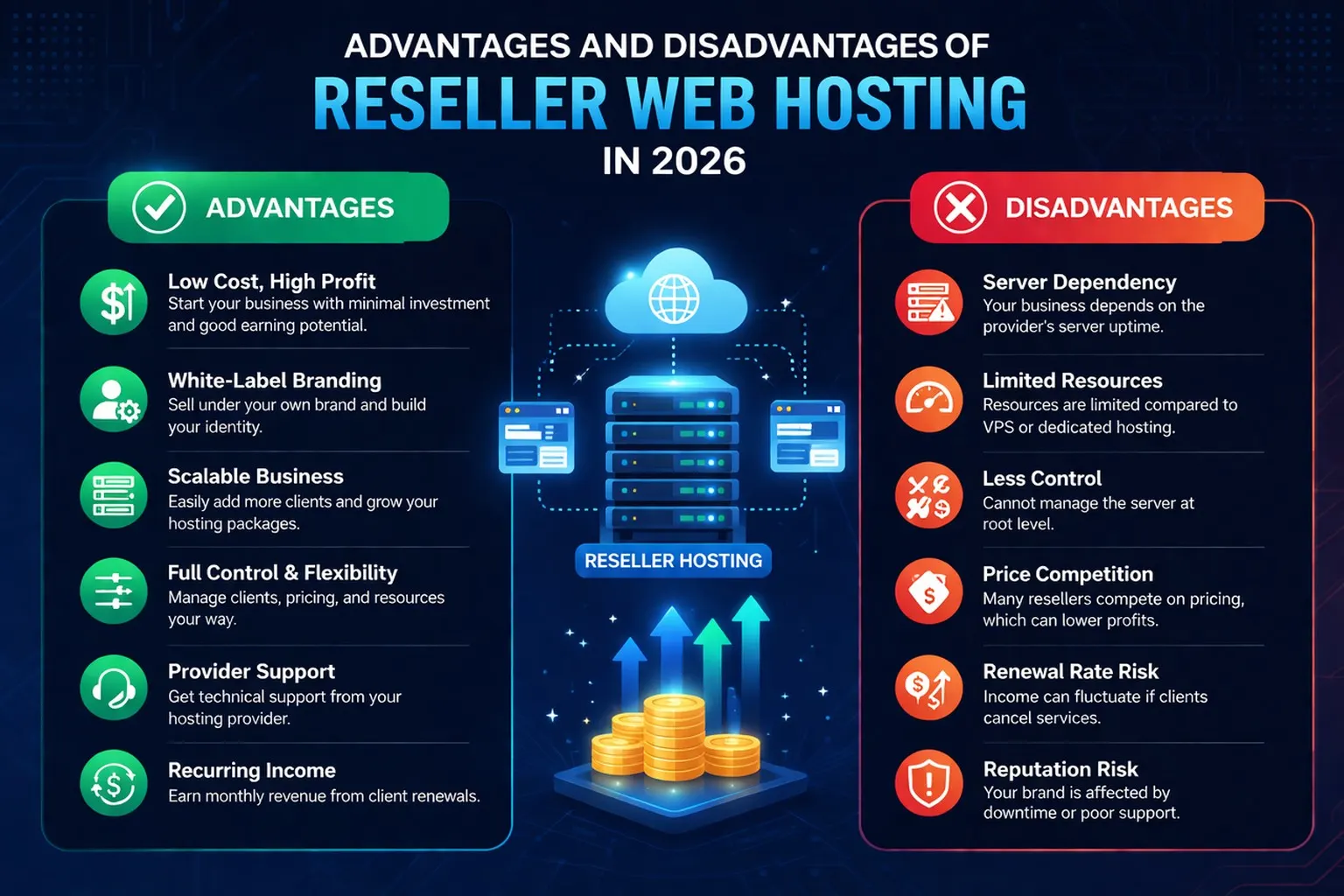 Advantages and Disadvantages of Reseller Web Hosting