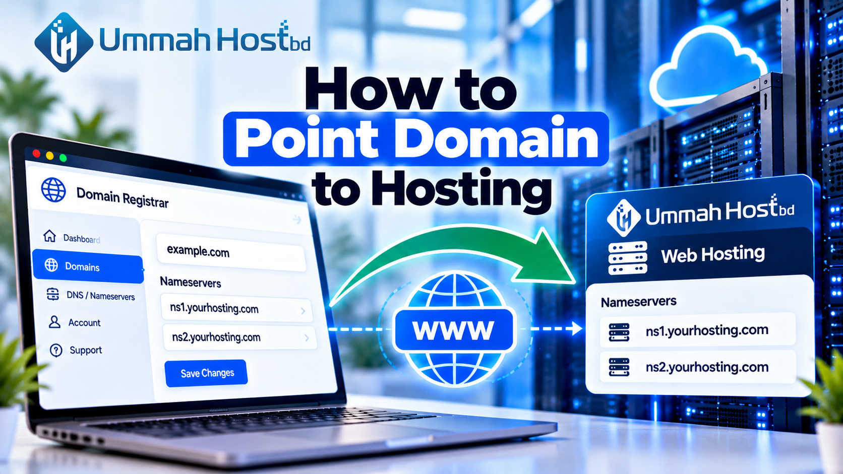 how to point domain to hosting