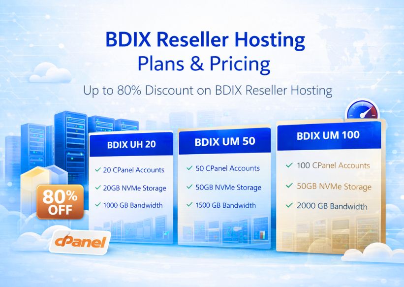 BDIX Reseller Hosting Plans & Pricing (80% Discount)